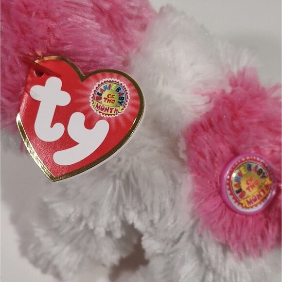 Ty Beanie Babies Collection Snuggins Plush Dog Stuffed Animal Toy Pink 4" x 5" - Picture 5 of 10